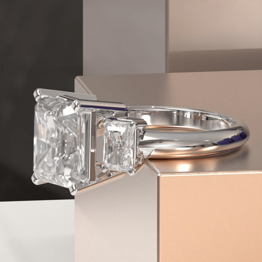 Silver Plated Copper Ring with Cubic Zirconia Inlay for Women